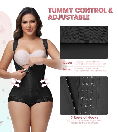 SHAPSHE Fajas Colombianas Moldeadoras Postpartum Stage 2/3 Body Shaper Tummy Control Shapewear for Women with 8 Bones2