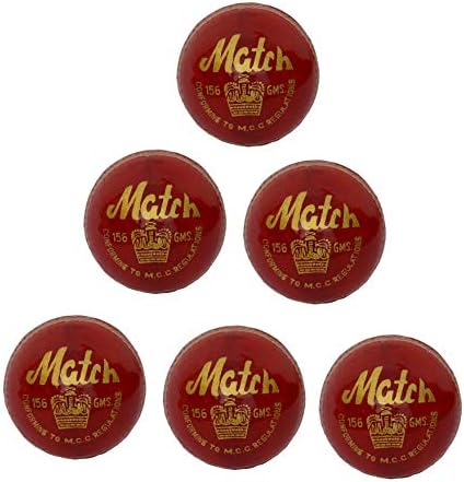 CW Match Red Cricket Ball Genuine Leather Pack of 12 Superior Grade 4Piece Ball