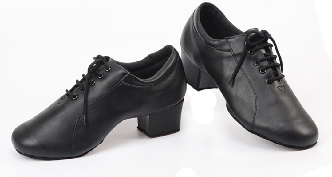 Men's Comfortable Lace-up Leather Practice Social Dacne Salsa Chacha Samba Jazz Rumba Tango Latin Modern Dance Shoes
