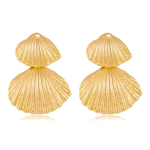 Boucles d'oreilles coquillage doré pour rayonner tout l'été au bord de la plage