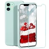 ZELAXY Coque en Silicone pour iPhone 11 (6.1) –en Gel Rigide, Antichoc et Anti Rayures avec Doublure en Microfibre – Fin,légère et Douce au Toucher + Protecteur d'écran – Vert Menthe