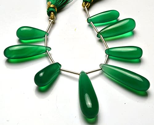 Chalcédoine verte haut de gamme perles gouttes briolettes 16-29 mm pour bijou
