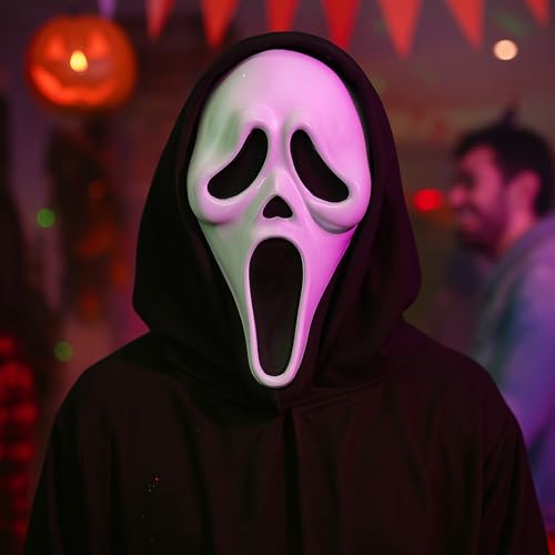 GZGRYTRC 2PCS Ghostface Mask Set, Halloween Costume Accessories, Scary Mask, Horror Cosplay Props for Halloween Parties and Themed Events - Image 4