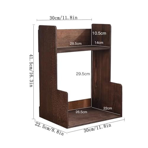 Estantería escalonada pequeña de madera con diseño antiguo y estructura simple para libros 4