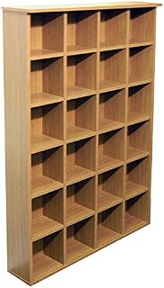 WATSONS PIGEON HOLE - 480 CD / 312 DVD Blu-ray Media Cubby Storage Shelves - Oak