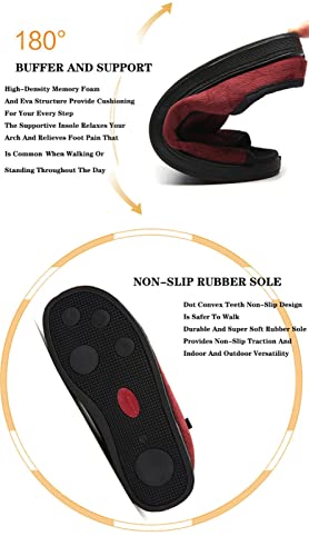 ZXAY Diabetic Sandals for Men，Women's Diabetic Sandals Walking Shoes, Widening The Elderly Swollen Feet and Non-Slip,Red,354