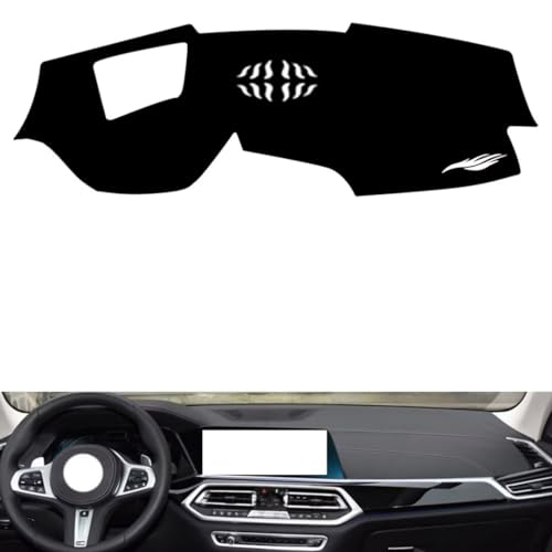 leather dash board cover mat Compatible with BMW X6 （HUD） 2020-2022 ，dashboard cover(Black)