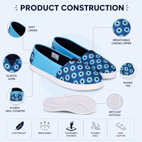 Image of TRASE Women Lightweight Slip-on Bellies | Comfortable Fabric Flats for Everyday Walking | Soft Insole | Flexible Anti-Skid Sole | Casual Printed Shoes