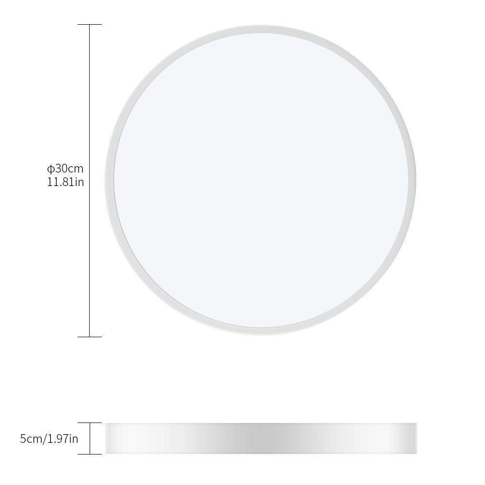 20W/28W/36W/48W Plafonnier LED dimmable, Lumière de Plafond Réglable, Eclairage Puissant Intérieur, Luminaire LED Rond pour Chambre, Salon, Salle à Manger, Séjour,Kaltweiß-20W/30cm