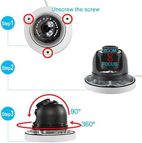 Q-camera Dome Security Analog Camera 5MP 4-in-1 Hybrid HD TVI/CVI/AHD/CVBS Surveillance Dome CCTV Cameras 2.8-12mm Manually Varifocal Lens Vandal Proof 45ft Night Vision Security Wired BNC Camera - 4