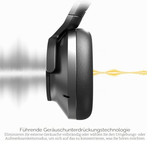 Technics - Kabellose Over-Ear-Kopfhörer mit Geräuschunterdrückung und 2 Geräten Multipoint-Konnektivität - EAH-A800-K Schwarz – Ansicht 4