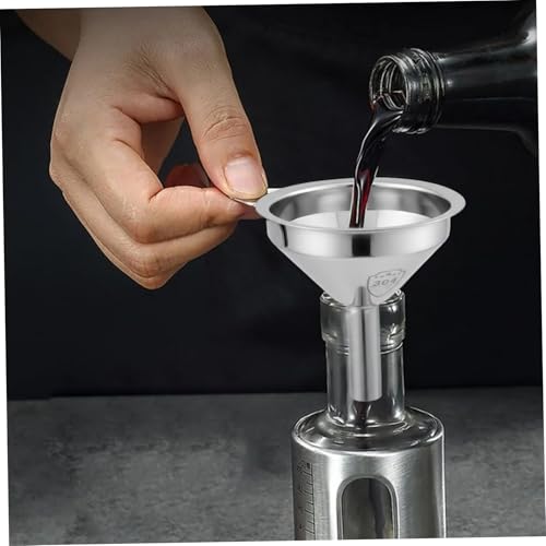 Imbuto in acciaio inossidabile, mini imbuto 304 con filtro per riempire piccole bottiglie, trasferimento di olio e polvere, piccolo metallo da 5, 7 cm per cucinare, oli essenziali, spezie