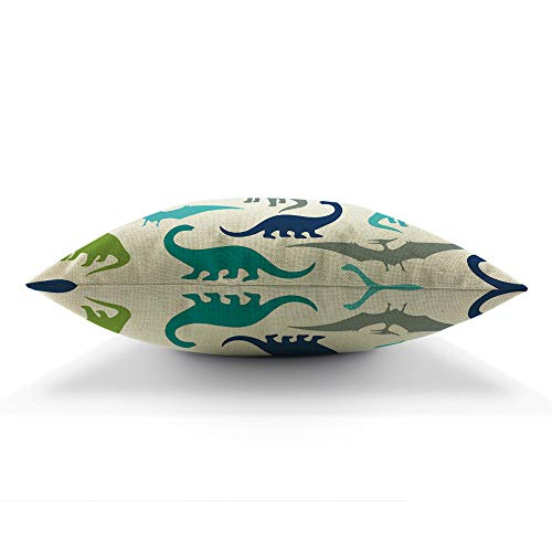 Aoyego Cartoon Dinosaurs Throw Pillow Cover Animal Regular Repeat Carnivore Shadow Dragon Monster Wild Pillow Case 18X18 Inch Decorative Men Women Boy Girl Room Cushion Cover For Home Couch Bed #TOP4