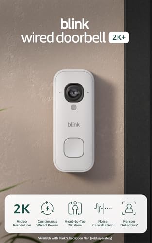Image of Introducing Blink Wired Doorbell 2K+ - Head-to-Toe 2K video doorbell, continuous hardwired power, pair with Alexa or Blink Chime (sold separately) required for in-home alerts