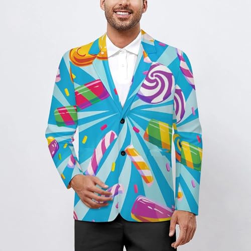 Colorful Candy Mens Blazer Two Button Sport Coat Lightweight Suit Jacket for Travel Business Wedding2