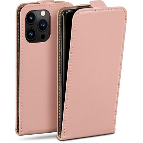 Protection 360 iPhone 16 Pro Max moex étui à rabat rose avec film écran antichoc