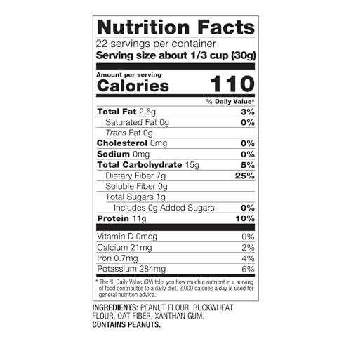 PBfit Peanut Flour Baking Blend - Gluten Free & Non GMO - 11g Protein per Serving 10% DV - 80% Less Fat than Almond Flour - 1 to 1 Swap for White Flour - Light Peanut Flavor - 25% DV Fiber - 24 oz - Thumbnail 2
