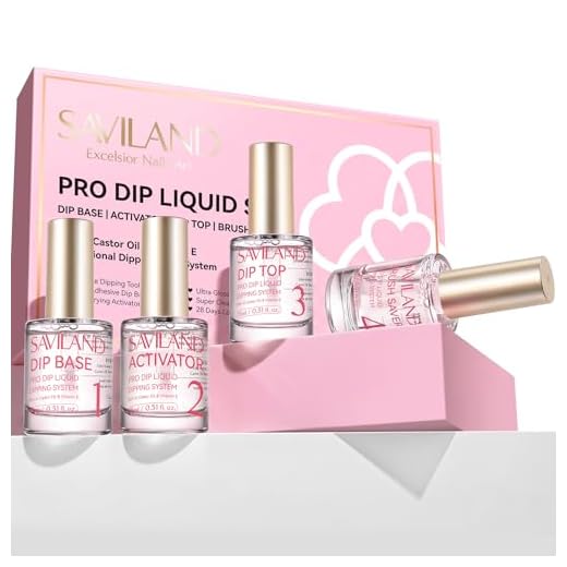 Saviland Dip Powder Liquid Set 15ml/0.5oz,10 Pcs with Base/Top Coat, Activator, Brush Saver, Nail File Necessary Tools for Dip Powder Nail Set No Nail Lamp Needed, Beautiful Gift for Ladies