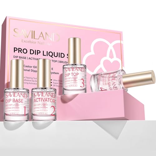 SAVILAND Dipping Powder Liquid Set 15 ml 10 Teilig für Nail Art...