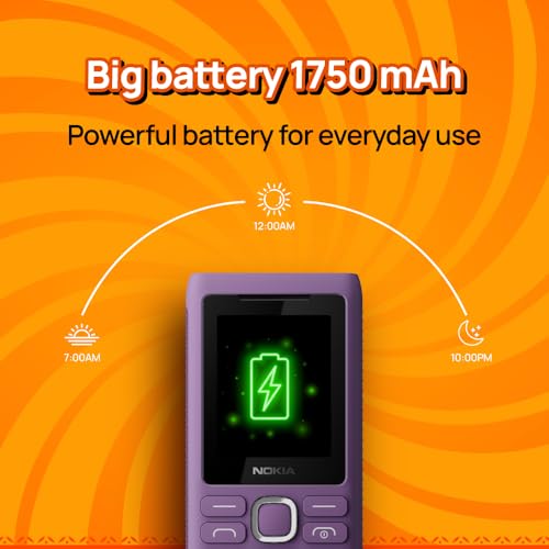 Image of Nokia 110 Power Keypad Phone |Dual SIM,Camera, Long Lasting Battery, Durable Design, Phone Talker, Wireless FM Radio, MP3 Player, MicroSD, 1-Year Replacement Guarantee | Purple