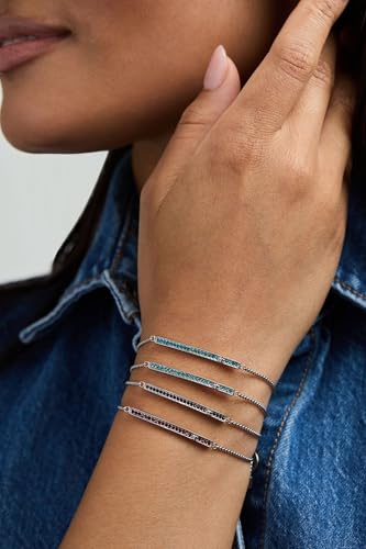 Image of Alex and Ani Pave Bolo Birthstone Bracelet - Stainless Steel Gold /Silver, Perfect for Stacking, Adjustable Birthstone Bracelet for Women, Ideal Gift Jewelry