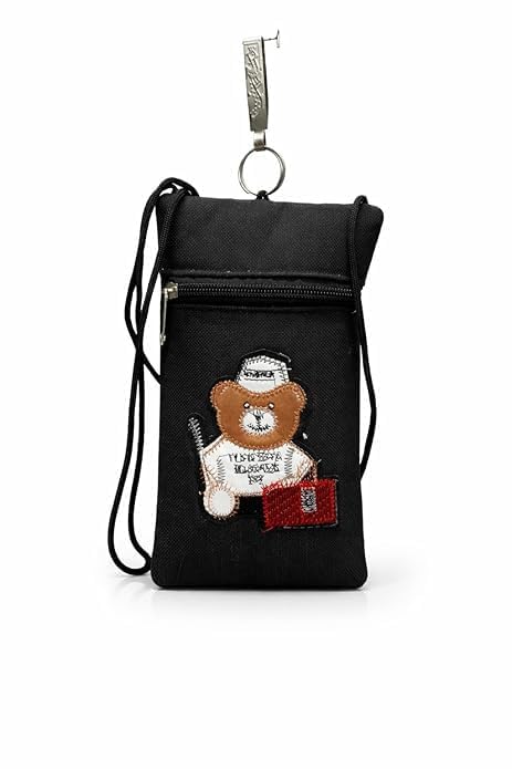 Cute Embroidered Bear Mobile Cover Bag for Women & Girls – Canvas Crossbody Phone Pouch with Adjustable Shoulder Strap, Card Pocket & Zipper Closure – Small Cell Phone Mini Purse-picture-18