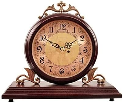 Reloj de pared de calidad silencioso sin tictac repisa de reloj manto de madera para decoración de sala de estar repisa retro antigua escritorio a