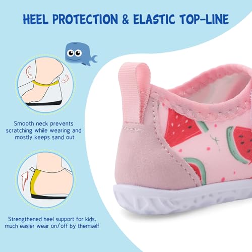 Image of LeIsfIt Toddler Water Shoes Boys Girls Barefoot Aqua Socks Kids Breathable Quick-Dry Swim Shoes for Beach Pool Surf
