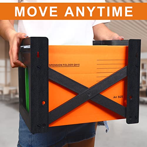 Hanging File Folder Frame, (A4, B4/Fc) Plastic Hanging Folder Shelf, A4 Suspension File Frame For Office & Home, Black #TOP4