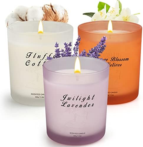 3 Pack Candles for Home Scented, Aromatherapy Candles Gifts Set for Women, 33.9 oz 210 Hour Long Lasting Soy Candles, Lavender Scented Candles Set for Mother's Day Birthday Thanksgiving Anniversary