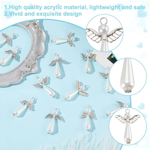 Pendentifs en forme d'aile d'ange 35mm pour création de bijoux et breloques DIY 10 styles