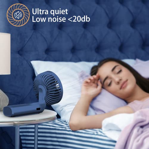 Handheld Fan, Portable Fan, 4000Mah Usb Rechargeable Personal Fan, 180° Foldable Mini Desk Fan With 6 Wind Speed, Lcd Digital Display, Lanyard As Neck Fan, Ultra Quiet, Pocket Size For Indoor Outdoor #TOP5