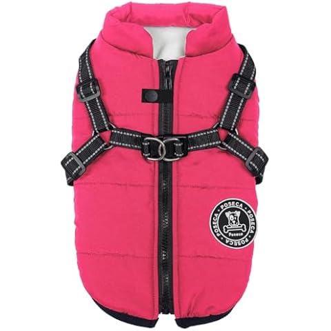 Poseca Waterproof Winter Dog Coat with Harness Cover