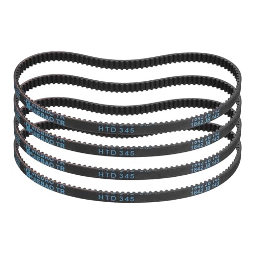 uxcell 4pcs HTD-3M Rubber Timing Belt 115 Teeth, 345mm Pitch Length x 6mm Width x 2.4mm Height, Closed Loop Pulley Timing Belt