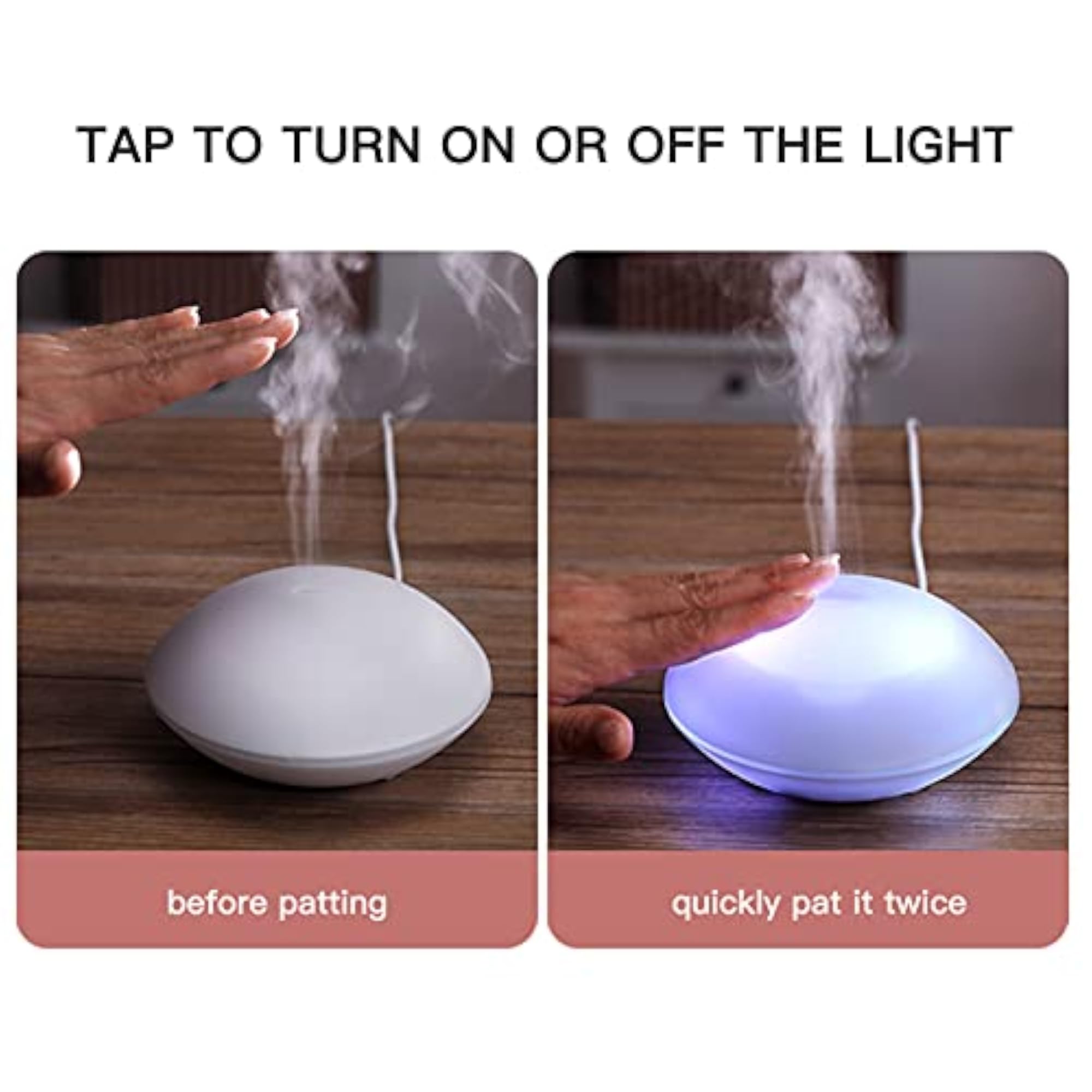 Portable Essential Diffuser with Colorful Night Light, 80ML