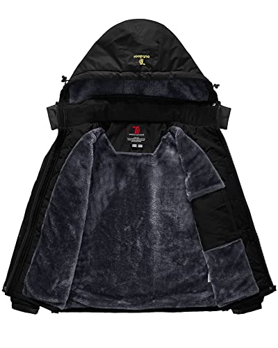 Rdruko Women's Waterproof Snowboard Jacket Windproof Warm Insulated Winter Ski Jacket Hooded(Black, Us Xxl) #TOP3