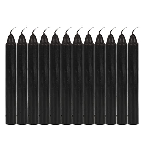 RAJX – Lot de 12 bougies de protection et de sort pour rituels et cérémonies pour attirer la protection, noir