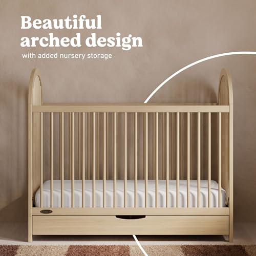 Image of Graco Olivia 3-in-1 Convertible Crib with Drawer - Converts from Baby Crib to Toddler Bed and Daybed, GREENGUARD Gold Certified, Baby Safety Alliance Verified, Easy Assembly (Driftwood)