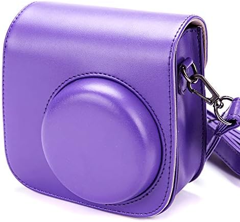 Camera Case for Fujifilm Instax Mini 9 Mini 8 Mini 8+ Instant Camera, Annle PU Leather Protective Case with Removable Strap (Blue Daisy A)