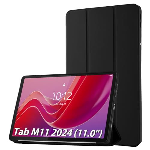 Simpeak Hülle Kompatibel mit Lenovo Tab M11 2024 11 Zoll Ultra Dünn mit Standfunktion Schutzhülle Kompatibel für TB330FU TB330XU Taschen Case Schwarz