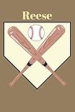 Reese: Baseball Sports Personalized Journal to write in, Game Experiences for Men Women Boys and Girls for gifts holidays