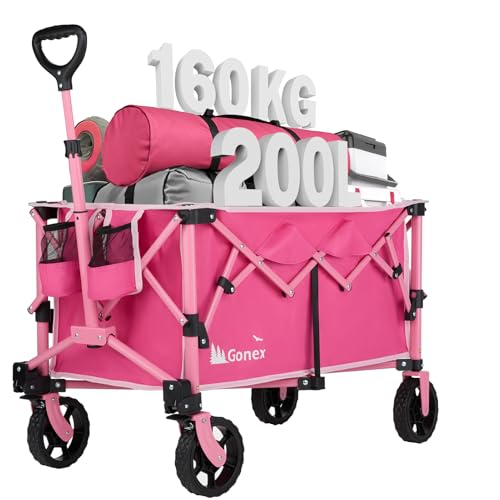 Gonex ポータブルカート 【桜咲き色】大容量200L 高耐荷重160kg