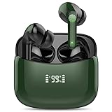 Tiksounds Cuffie Bluetooth, Auricolari Bluetooth 5.1 con microfono, Vero Suono Stereo, 35 Ore di Riproduzione con Display di Potenza a LED, Cuffie Wireless per Lavoro, Sportivi, Giochi