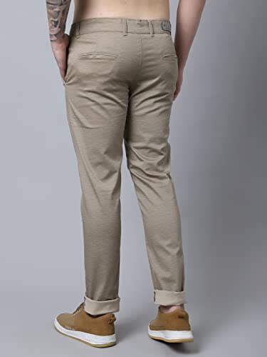Image of Majestic Man Slim Fit Casual Trousers for Men (36, Beige)