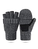 ❄ PERFEKTES WINTERZUBEHÖR - VENI MASEE Fingerlose Handschuhe lassen sich bequem in Fäustlinge verwandeln! Sie bestehen aus Wolle und Acryl. Es schützt effektiv die Hände vor der harten Kälte. Nicht nur angenehm zu tragen, sondern auch langlebig.