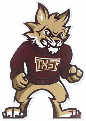 Texas State University Boko The Bobcat Full Body Mascot Logo Car Decal Bumper Sticker