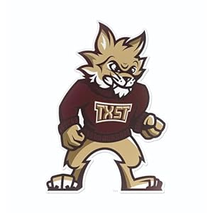 Texas State University Boko The Bobcat Full Body Mascot Logo Car Decal Bumper Sticker