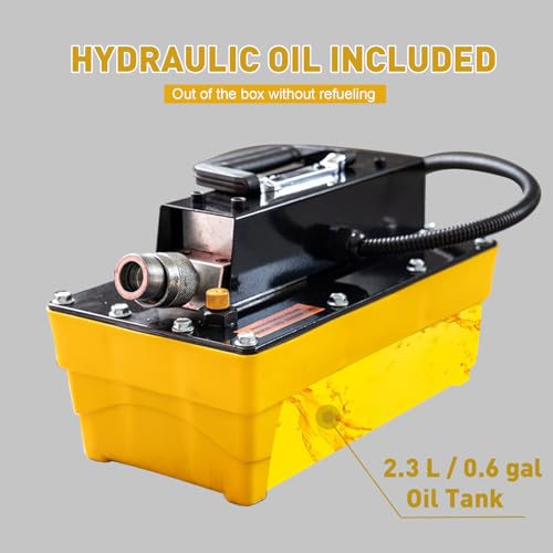 Image of 10,000 PSI Air Hydraulic Pump with 9.8 ft Remote Control, 2.3L Reservoir, NPT 3 /8 inch Oil Outlet, NPT 1 /4 inch Inlet, for Auto Body Frame Machines, Hydraulic Press