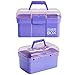 Kinsorcai 11'' Plastic Box Organizer with Removable Tray, Sewing Box Organizer (Purple)