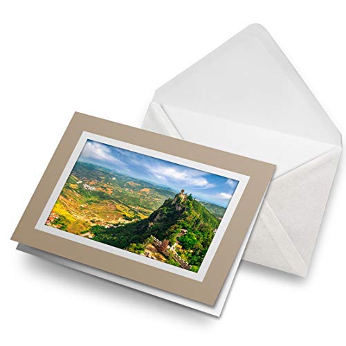 Fantastico biglietto di auguri Biege (inserto) – Castello italiano di San Marino Italia vuoto biglietto di auguri di compleanno per bambini festa ragazzi ragazze #21318